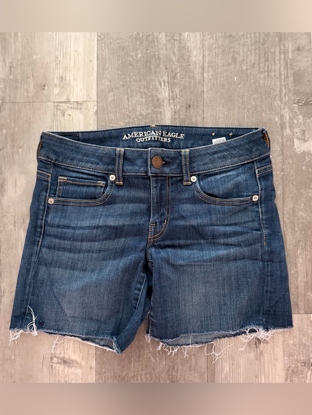 American Eagle Outfitters Super Stretch Indigo Blue Denim Cutoff Shorts